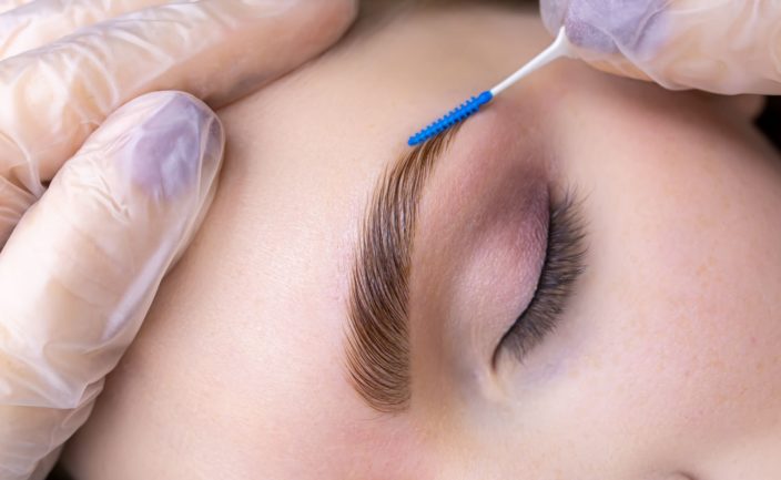Antes del laminado de cejas